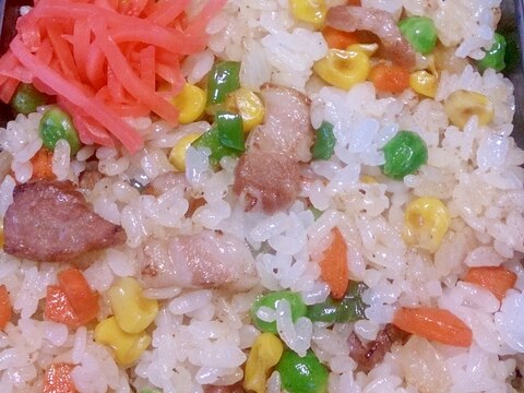 高校生の男子弁当☆豚バラ入りピラフもどき